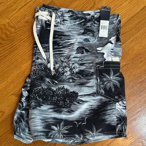 Ralph Lauren Black and Gray Floral Swim Shorts